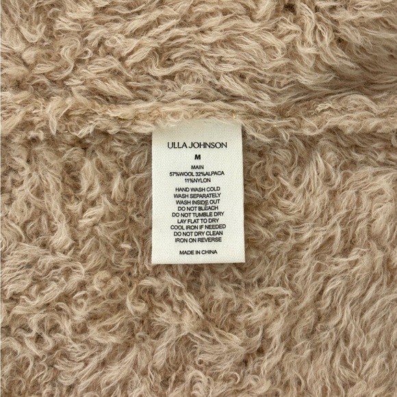 NWT Ulla Johnson Faux-Fur Long Alpaca-Wool Sylvan Gold-Foil Coat - Picture 8 of 8